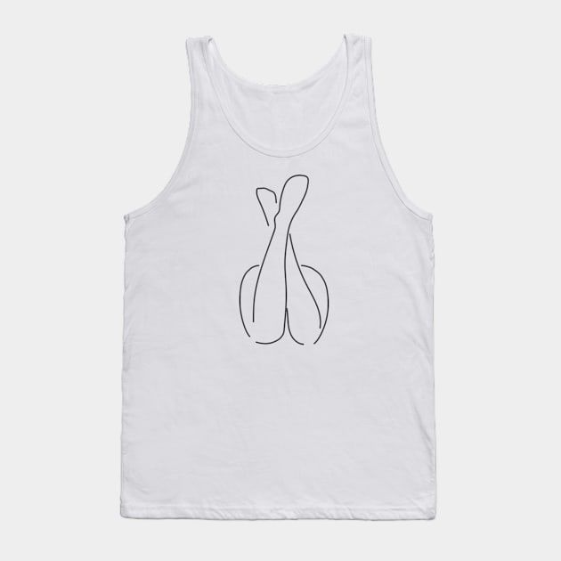 Crazy Woman Body Line Art Tank Top by ArtisticTee